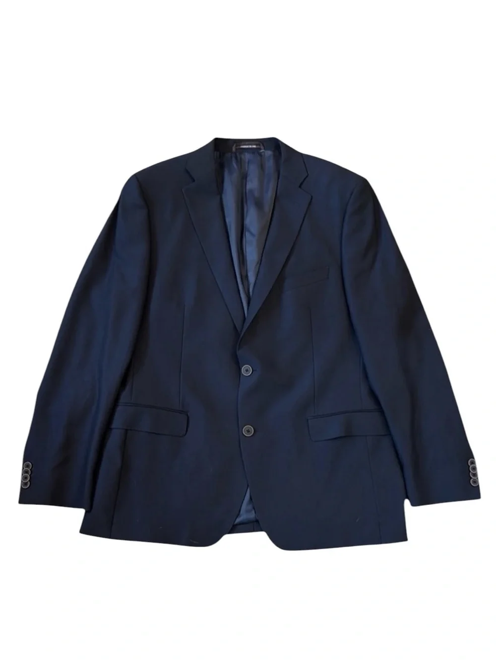 Black Brown 1826 44R Wool Sport Coat Navy Blue Italian Fabric 2-Button Blazer